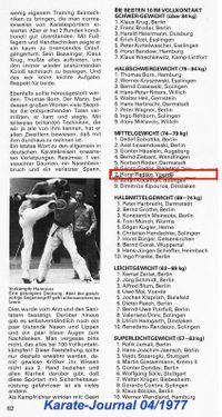 1977 Nr. 7 TOP-TEN-Bundesrangliste im Vollkontakt-Karate (WAKO)